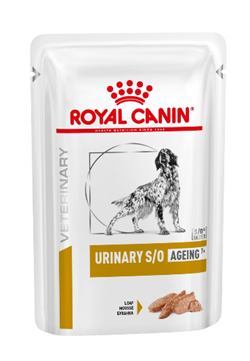 Royal Canin Urinary S/O. Hundefoder mod urinvejs-lidelser. AGEING 7+ Vådfoder (dyrlæge diætfoder) 12 poser x 100 g
